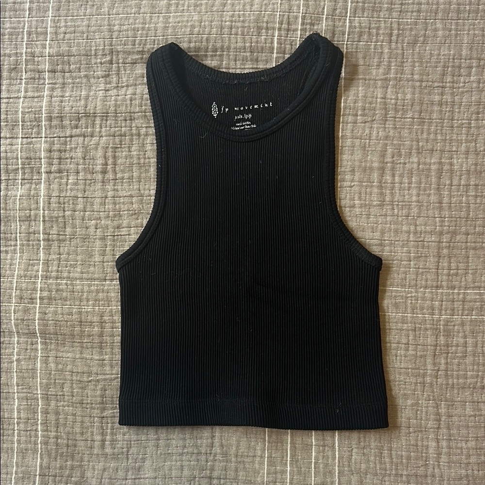 Black Crop Fitted Tank Top